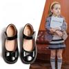 Girls' Black Leather British-Style Loafers - Soft Sole Princess Shoes for Spring and Autumn