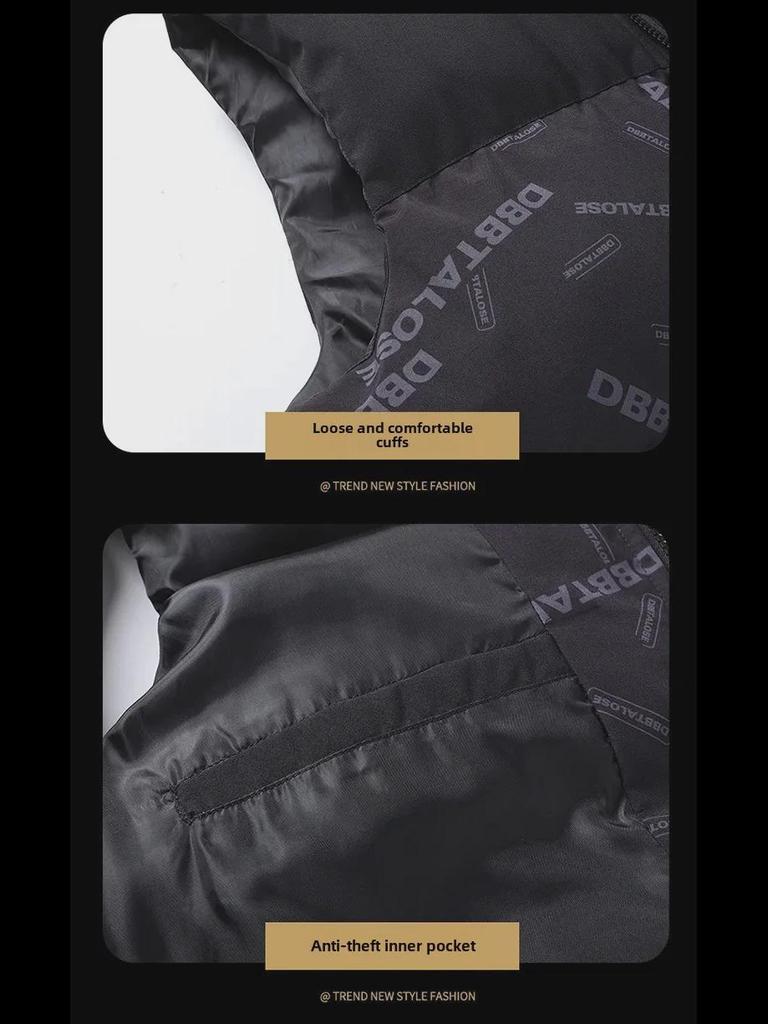 Мужская зимняя повседневная куртка из хлопка с воротником-стойкой - новый модный свободный жилет