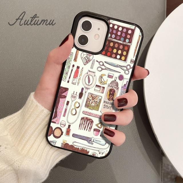 Чехол для телефона с тушью и губной помадой для iPhone 11 12 13 14 Pro Max mini XR XS SE 2020 6S 7 8 Plus Galaxy S21 S22