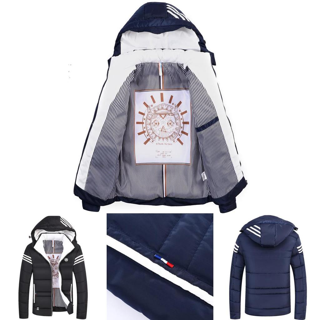 Мужская зимняя теплая хлопковая куртка, лыжная куртка, толстое пуховое пальто с капюшоном, стильная и универсальная