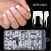 120Pcs False Nail Tips Short French Half Cover Artificial Acrylic Nails Clear