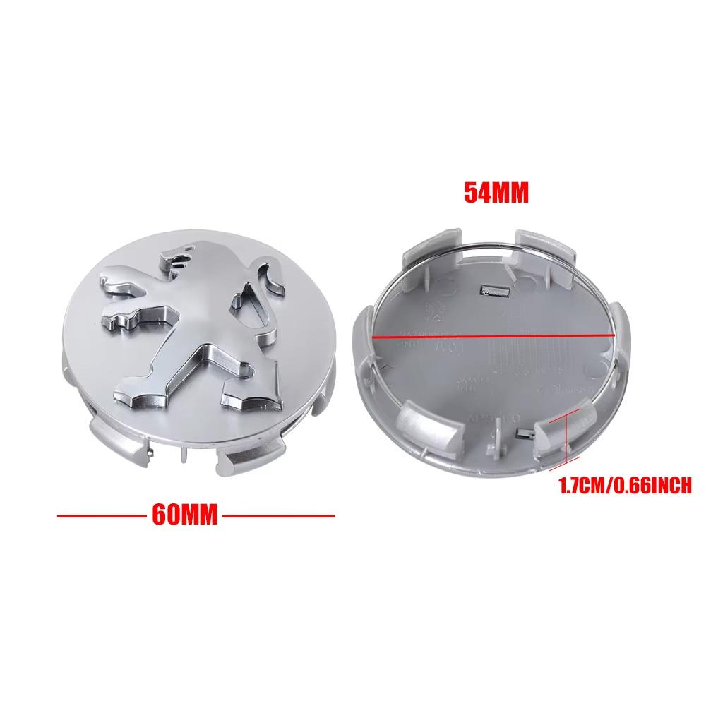 4Pcs 60MM Car Wheel Center Hub Cap Badge Rim Lid Sticker For Peugeot GT 307 308 206 207 208 407 508 5008 106 107 205 4008 301