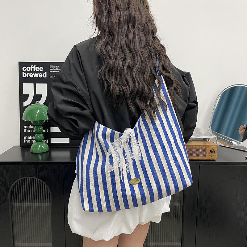 Вместительная полосатая сумка женская новая модная сумка-тоут для студентки, женская