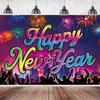 Cartoon Photo Background Banner Festive Happy New Year Decorations  Bar Decoration