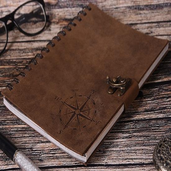 17,78 см кожаный спиральный дневник для записей уникальный ручной работы тисненый дорожный дневник коричневый