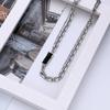 New Silver Necklace with Retro Geometric Style, Double Layered Collarbone Chain, Sweet and Cool Girl Style Versatile Accessory