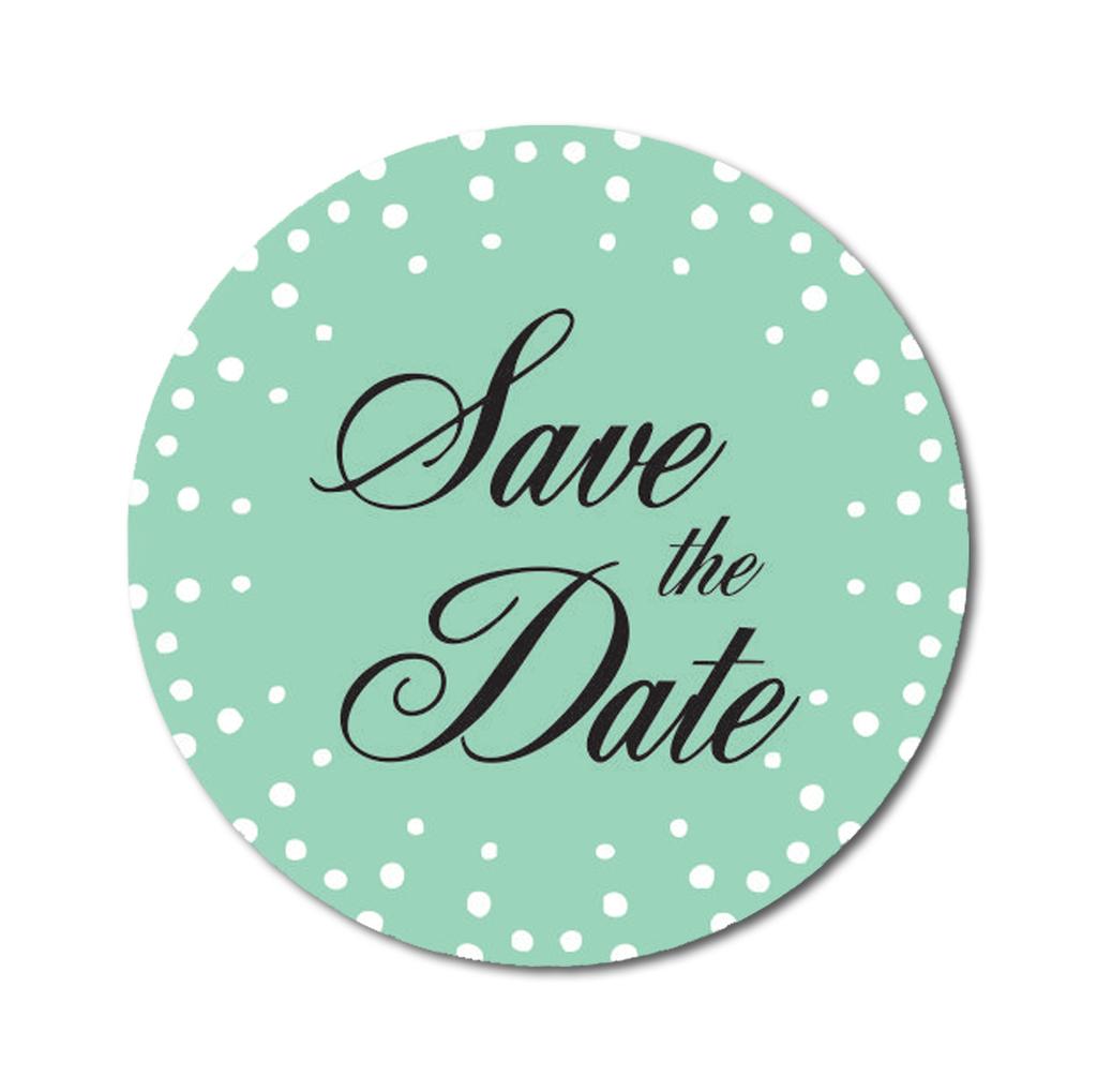 Darling Souvenir DIY Round 45 шт. Черный горошек Save The Date Wedding Stickers-1.6
