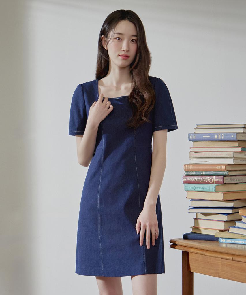 Mind Bridge Woman [W] Square Neck Mini Dress