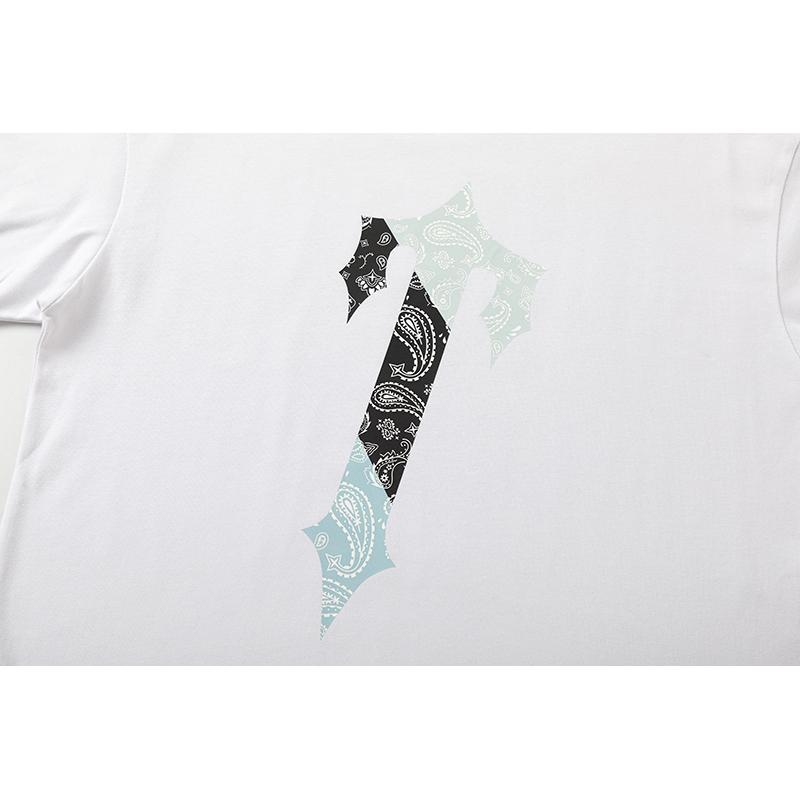 640 Trapstar London 2025 Лето Новая Высококачественная Хлопковая Круглая Горловина Свободная Футболка Большого Размера Для Мужчин и Женщин Парная Футболка