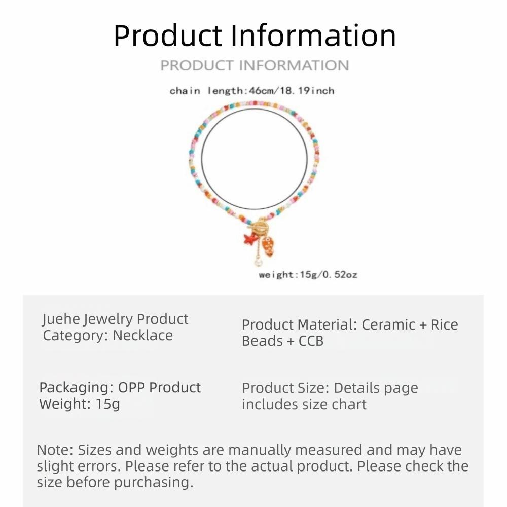 Dopamine Bohemian Starfish Pendant Necklace OT Buckle Beach Jewelry Beaded Choker Casual Wear