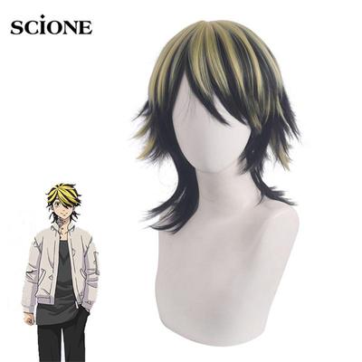 Новый аниме Токио Мстители Ханемия Казутора Косплей Парик Черный Золотой Короткий Токио Манджи Банда Капитан Волокна Парики + Кепка для парика