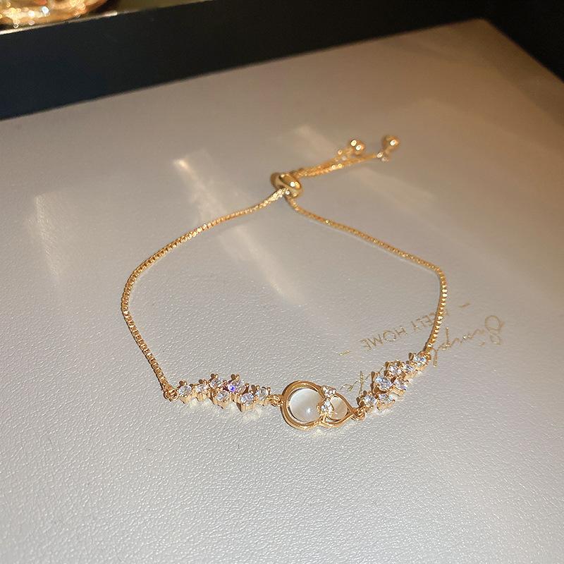 New Chinese Zircon Gourd Pullable Bracelet Light Luxury Niche Exquisite Bracelet Fashionable Retro High-end Jewelry Women