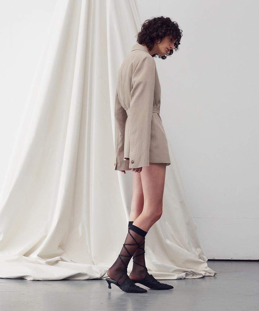 Re Rhee D-Ring Belted Jacket Beige