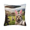 Easter Bunny Bigfoot Ufo Funny Selfie Pillow Cover Funny Pillow Case For Sofa Bedroom Home Decor Graphic Pillowcases Present