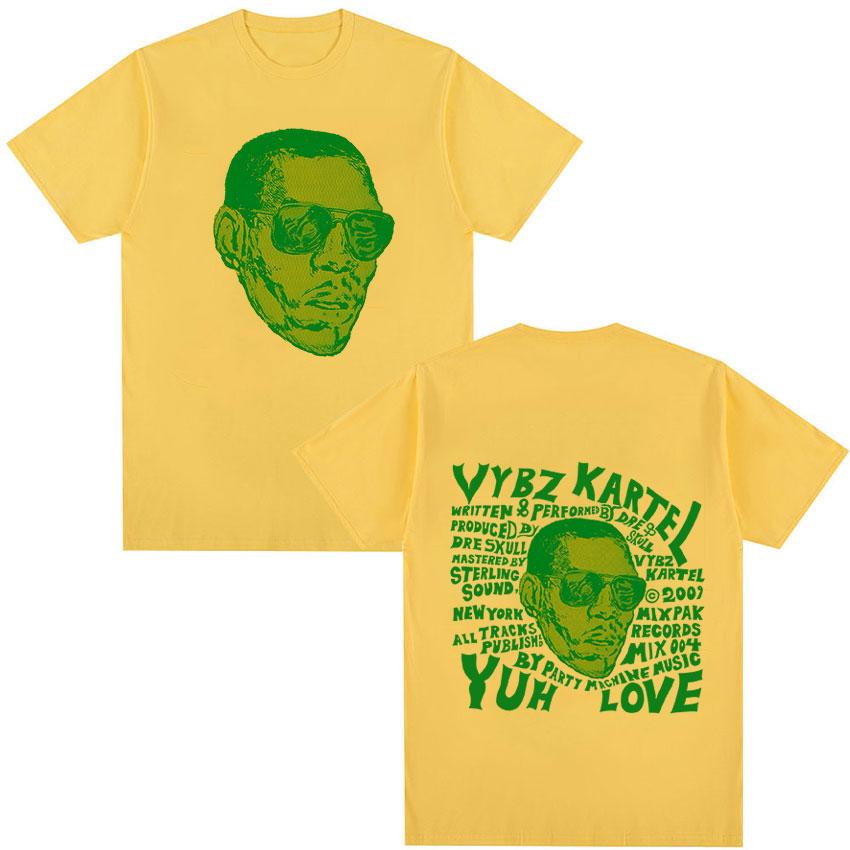 Rapper Vybz Kartel Tour 2025 New Album T Shirts Men's Hip Hop Oversized Short Sleeve T Shirt Fashion High Quality Cotton T-shirt