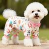 Soft Cotton Dog Pajamas Onesie for Small Medium Dogs - Polyester, Cozy, Wrinkle-Resistant Four-Legged Pet Apparel