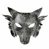 RAKU Halloween Mask, Masquerade Mask, Performance Supplies, Fox Animal Mask (Silver)