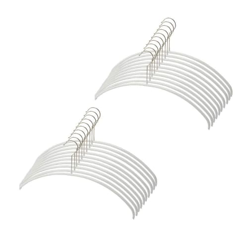 MAWA German Non-Slip Hangers, Economical, 40-Pack, 20-Pack, White, 10-Year Warranty