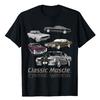Classic American Muscle Cars Novelty T-Shirt Types of Difference Cars Graphic Tee Tops Funny Retro Style Vintage Outfits Gifts