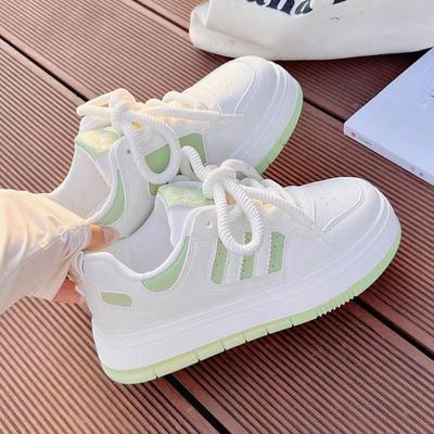 Женские белые туфли с юбкой, новые осенние туфли, универсальные туфли для скейтбординга с большим носком и толстой подошвой для женщин