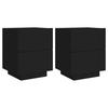 VidaXL Armoires de Chevet avec Lumières LED Chambre 2 pcs, Tables de Chevet avec 7 Tiroirs, Tables de Nuit Chambre, Moderne, 836738