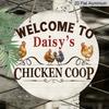 2D Flat 1pc, 8x8 in, Aluminum Metal Decorative Signs & Plaques, Welcome To The Chicken Coop, Front Porch Living Room Bedroom Home Decor, Rustic Wall