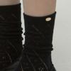 DEPOUND lace argyle socks - black