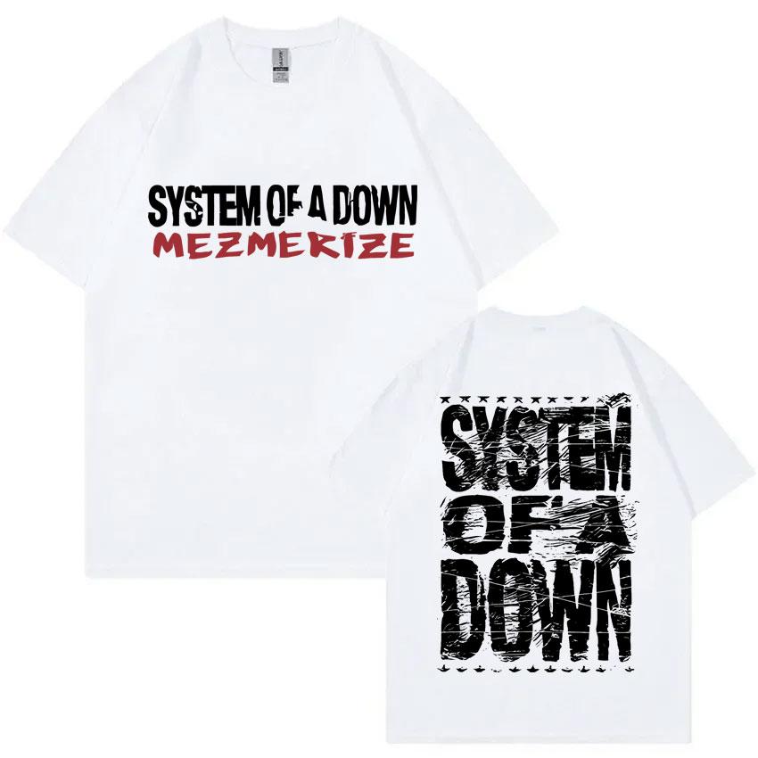 Футболка System Of A Down Ock Band Mezmerize Мужская и Женская Ретро Альтернативная Металлическая Музыка Футболка Модная Оверсайз Футболка