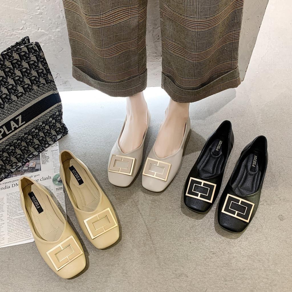 Single Shoes Women's Summer 2025 New French Soft Leather Summer Flat-bottomed Doudou Spring and Autumn Soft-soled Fairy Spring Gentle Shoes