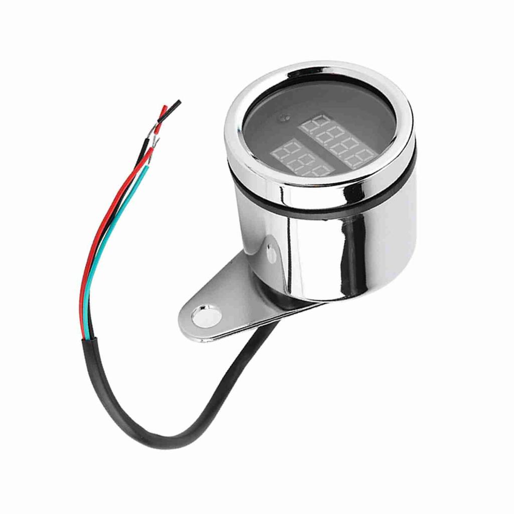 2 в 1 мотоциклетный светодиодный цифровой вольтметр, тахометр, металлический одометр, спидометр