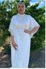 Wedding Ramzan Dress Farasha Abaya Dubai Kaftan White Fance Moroccan Georgette
