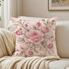 Vintage Pink Roses Pillow Case Breathable Organic Short Plush Cushion Covers Machine Washable WrinkleResistant Soft Durable
