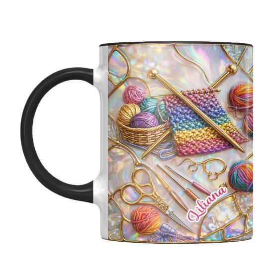 325/450 мл Кружка для вязания и шитья с ручкой, термостойкая керамическая, большой емкости, для чая, молока, воды, подарок для любителя шитья