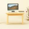 Miniature Ornaments Toy Model 1:12 Dollhouse Kids Play Toys Simulation Wood Table Wooden Tea Table