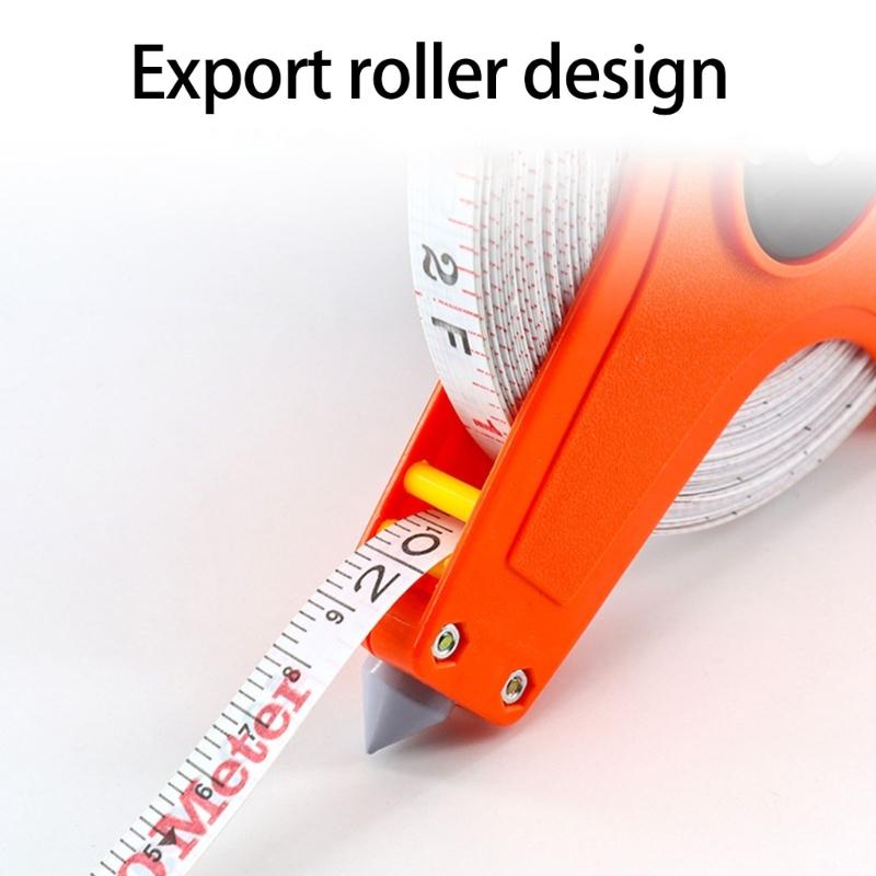 Метр Открытая катушка Стекловолоконная рулетка Ярд Измерительная лента для спортивной площадки, улицы, инженерная измерительная катушка