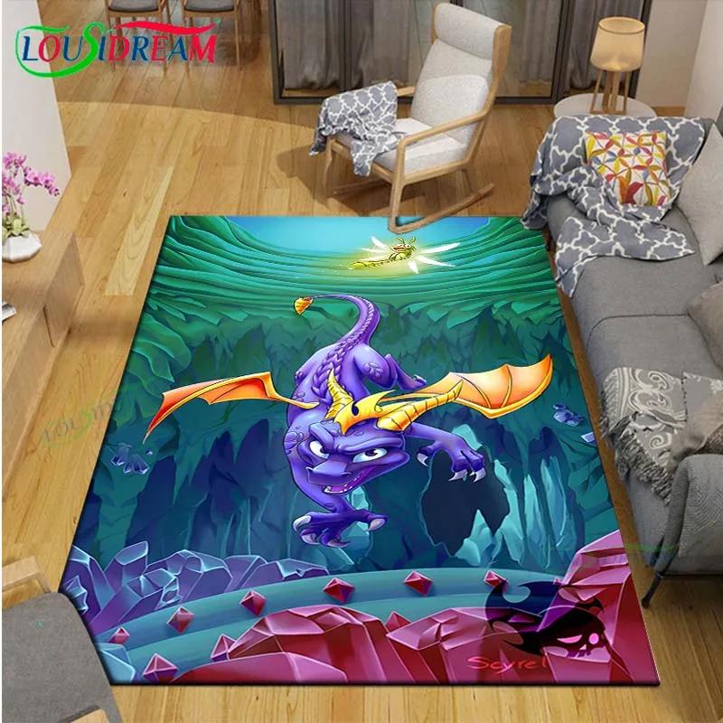 3D Ковры с принтом Классические игры S-Spyro Дракон Гостиная Противоскользящий Ковер Детская Спальня Коврики Коврик для Йоги Большой Ковер Декор