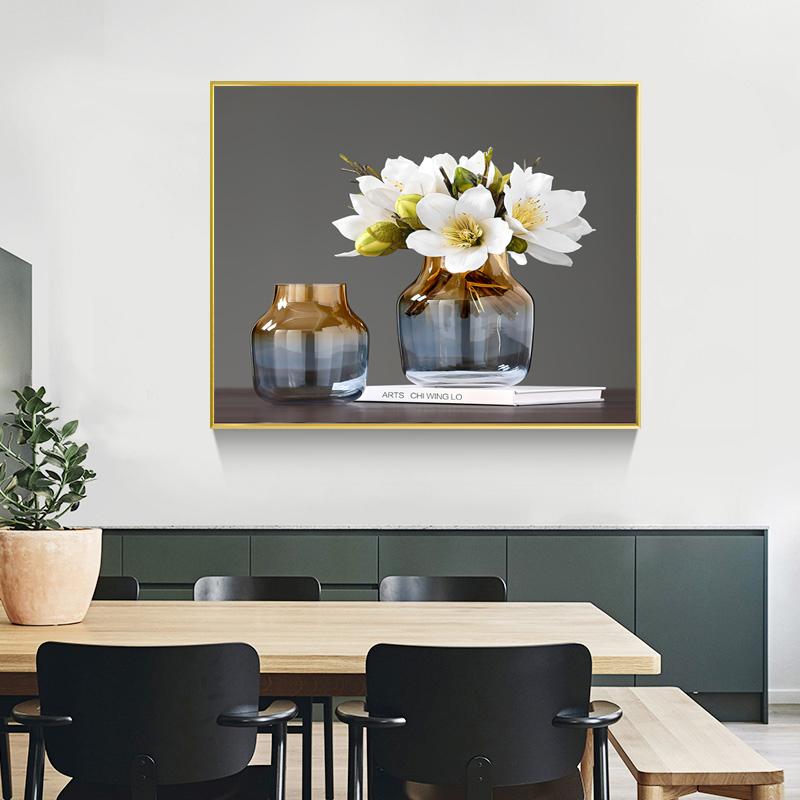 Nordic Style Creative Light Luxury Vase Flower Restaurant Decoration Painting Modern Minimalist Living Room Mural Canvas Painting