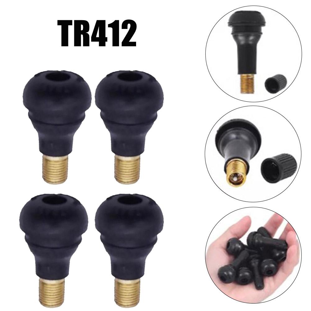 High Quality TR412 Rubber Valve Tubeless Nozzle with Valve Core Set of Four