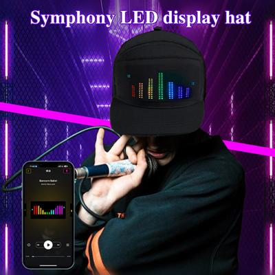 Светодиодная пиксельная крышка для экрана RGB Цветная светодиодная крышка для экрана Подключение к приложению Съемный экран USB-зарядка Дисплей Сообщение Кепка Регулируемая пряжка Кепка для вечеринки