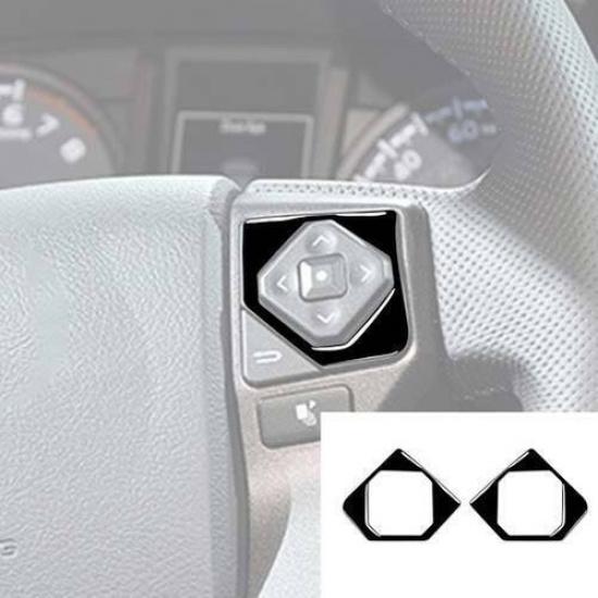 For Toyota Tacoma 2016-2023 Bright Black Steering Wheel Button Cover Trim 2pcs
