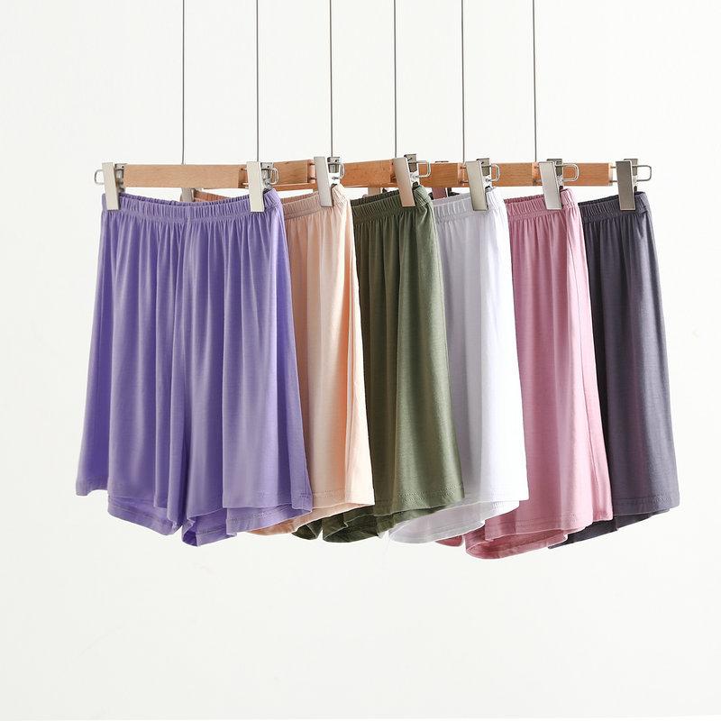Модальные шорты Wide Leg, однотонные летние женские шорты выше колена, большие размеры, свободные спальные шорты