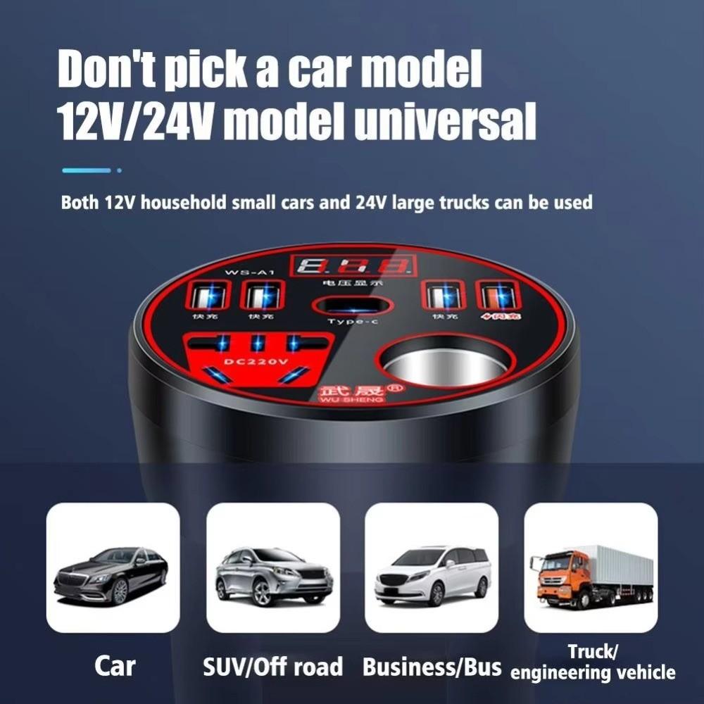 High Power Car Inverter USB/Type C Charger Car Converter Socket Universal Car Power Converter