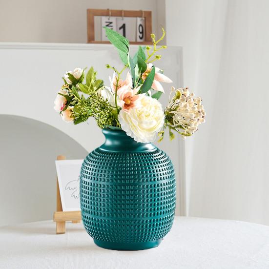 Plastic Flower Vase Indoor Outdoor Modern Real Dried Flower Holder Floral Arrangement Container Living Room Bedroom Table Centerpiece Decoration