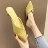 Fashion Women's Elegant Mules Woman Casual Slippers 2024 Ladies Low Heels Fashion Female Pointed Toe Shoes Women Candy Colors Footwear