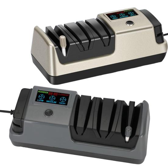 Профессиональная электрическая точилка для ножей Цифровой дисплей Регулируемая скорость вращения Направляющие для точного угла Точилка для серрейторных ножей