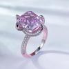 Hui Zhi Yi Jewelry 2024 Серебро S925 Европейская Роскошь Розовое Кольцо с Бриллиантом Высокой Углеродистости