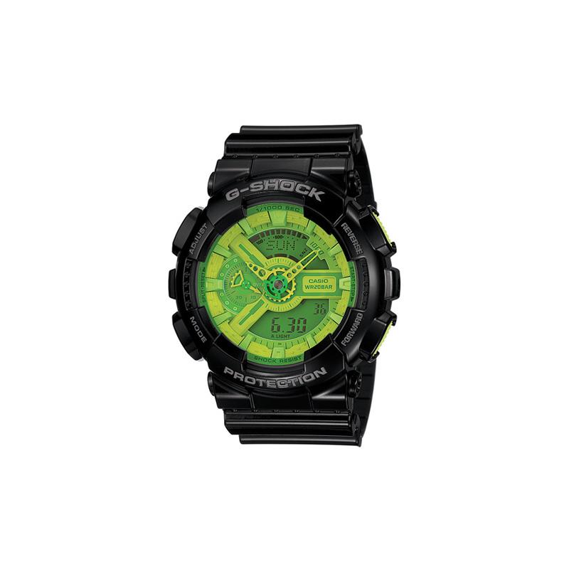 Casio Серия G-SHOCK с двойным ЖК/стрелочным дисплеем Серия YOUTH Водонепроницаемость 200 метров Кварцевый механизм Ремешок из смолы Японский и корейский GA-110B-1A3PR