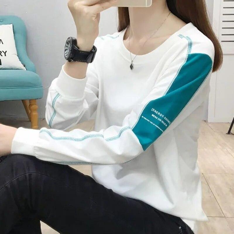 New Spring and Autumn Fashion Trend Korean Version Loose and Versatile Color Matching Foreigner Thin Women's Long Sleeve Sweater