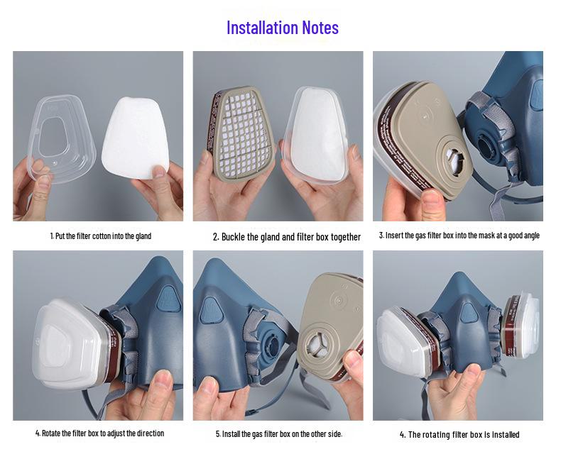 Силиконовый противогаз для защиты от покраски, пестицидов, химикатов и пожаров