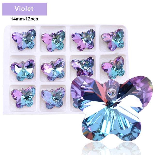 Разноцветный кулон в форме сердца, стеклянные бусины-бабочки, хрустальные подвески в форме звезды для женщин, изготовление ювелирных изделий, ожерелья, серьги, фурнитура